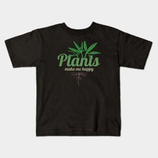 Plants Make Me Happy, Plants Whisperer, Vintage, Love Plants Kids T-Shirt